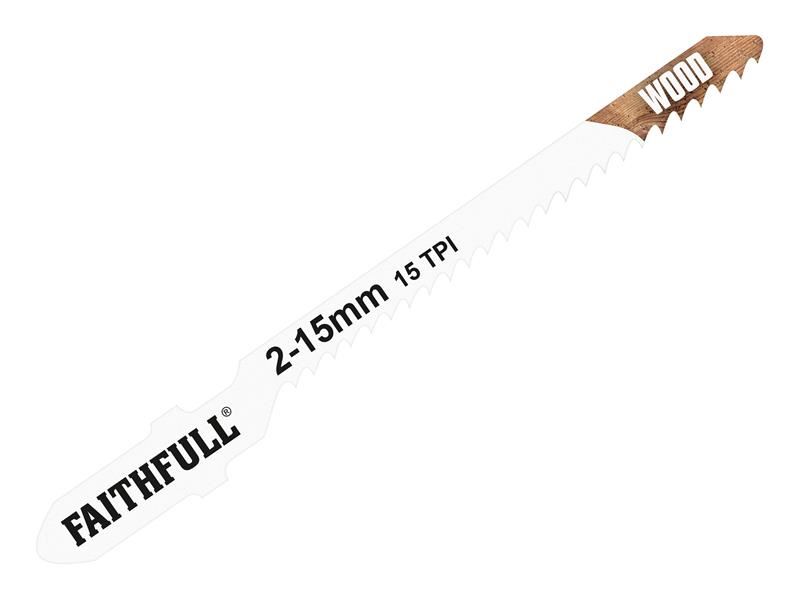 Faithfull Wood Jigsaw Blades, HCS, T119BO, Pack of 5