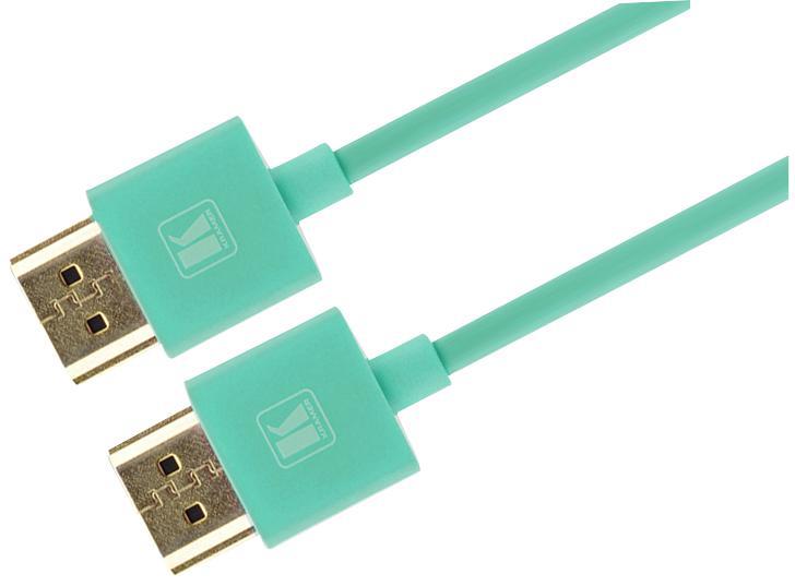 KRAMER Premium High Speed HDMI-Kabel, Ultra Slim Flexible Leitung, 1,8m Grün