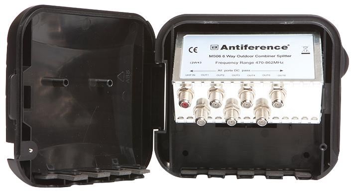 ANTIFERENCE 75 Series 6-Way F-Type Masthead Combiner Splitter LTE