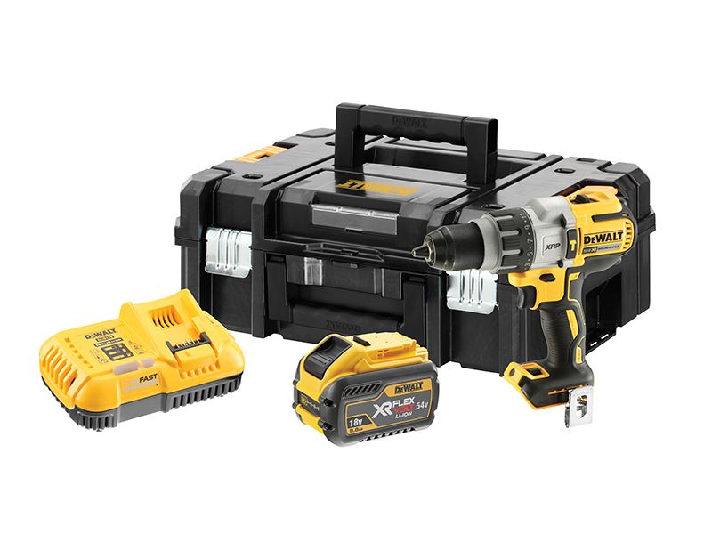 DeWALT DCD996X1 XR Drill Chomhchuidithe Gan Scuaba, 18V, 9.0/3.0Ah Li-ion Flexi
