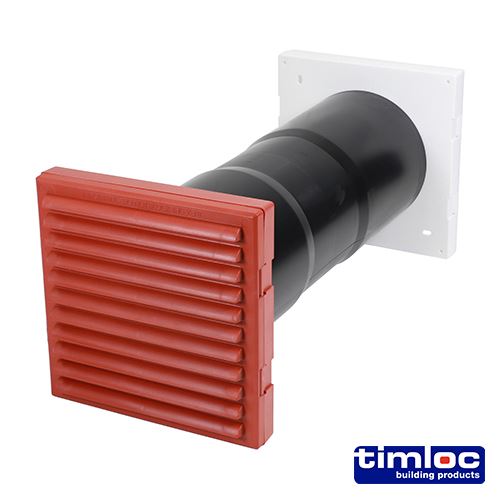 Timco Timloc Aero Core Through-Wall Vent Kit with Baffle, 127 x 350mm, Terracot