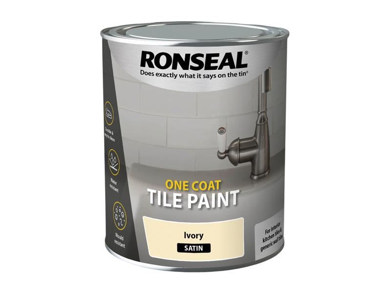 Ronseal One Coat Tegelverf, Ivory Satin, 750ml