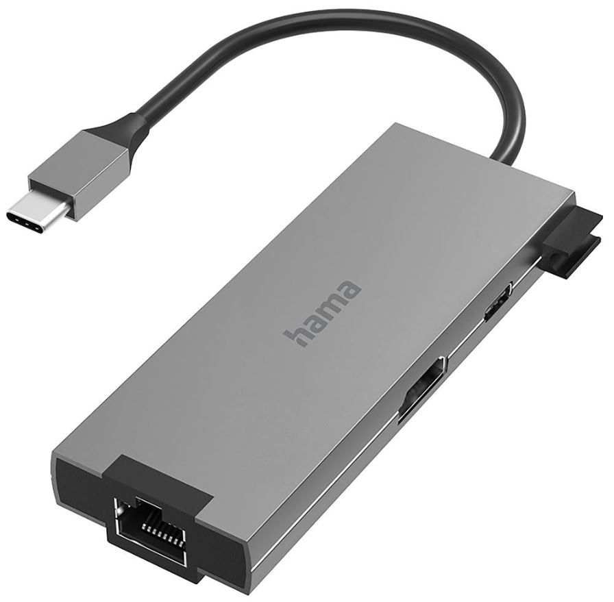 HAMA USB-C Multiport Adapter, 3x USB, HDMI 4K, LAN, 100W PD