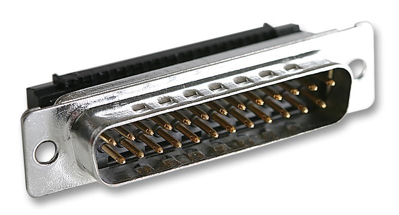 MULTICOMP 25-pins IDC D-Sub Plug, Zwart, Tin/Goud Gecoate