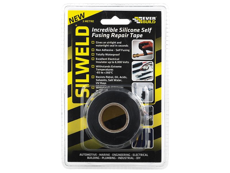 Everbuild Sika Silweld Tape 3m Black, Self-Fusing Repair Tape