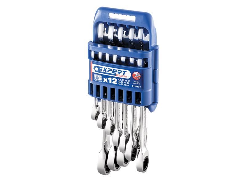 Expert E111137 Rapid Ratchet Spanner Set, 12-Piece, Chrome Vanadium Steel