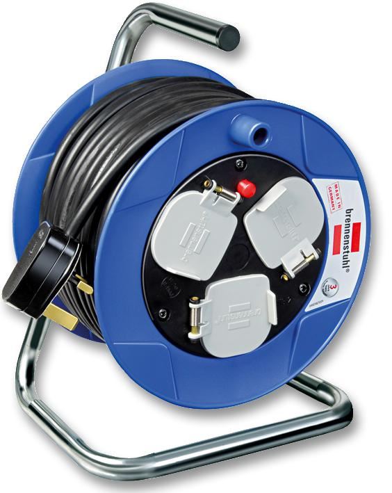 BRENNENSTUHL - Gelendong Kabel 15m dengan 3 Soket, 240V