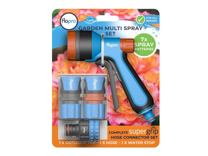 Ensemble pistolet d'arrosage polyvalent Flopro jardin - 7 motifs de pulvéris