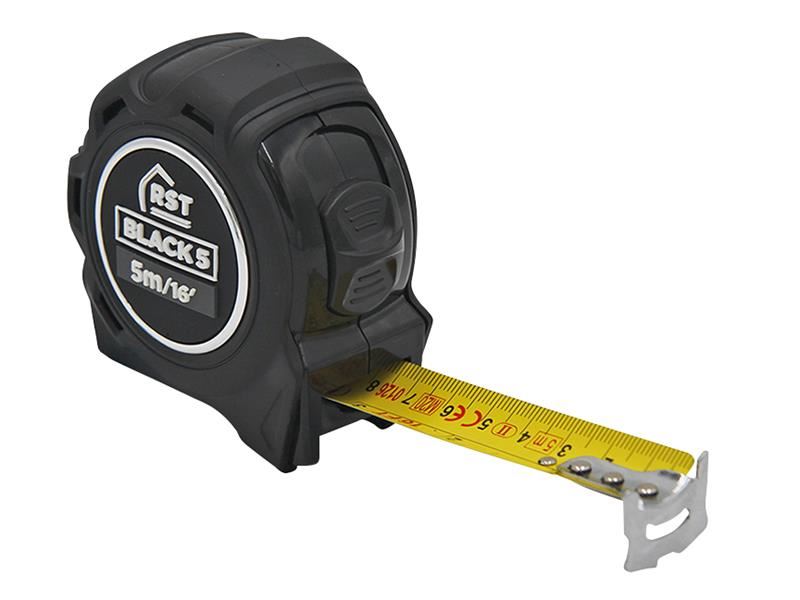R.S.T. Mètre Ruban Noir 5m/16ft, Largeur 25mm