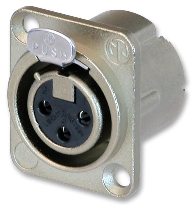 Neutrik XLR Aansluiting, 3-pools, Chassisbevestiging, Crimp