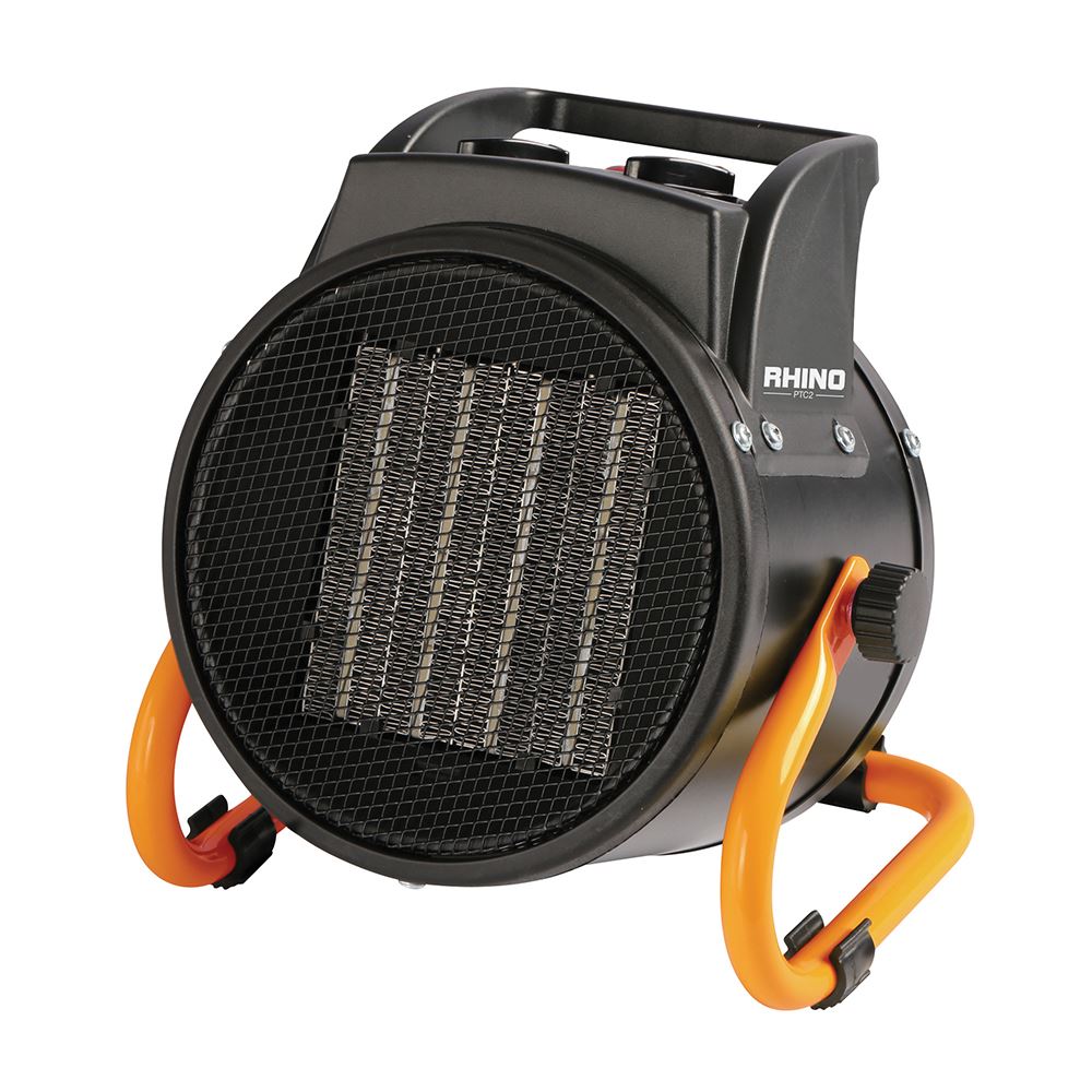 Rhino PTC2 přenosný ventilátorový ohřívač 2 kW s termostatem, 230V