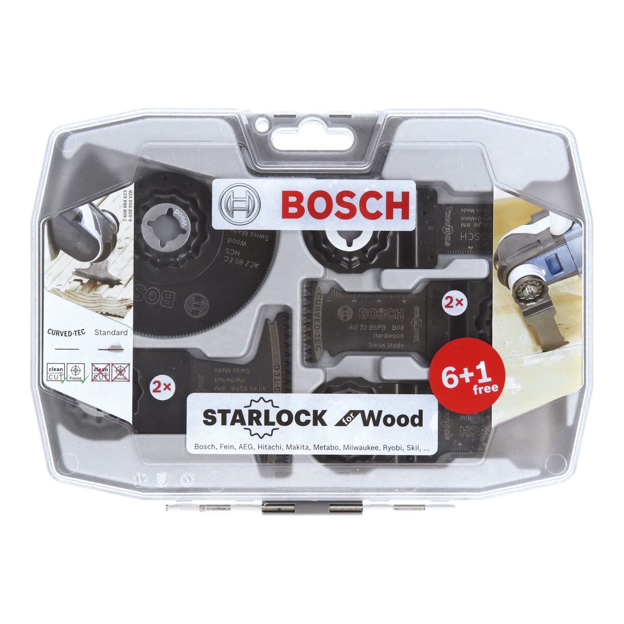 Bosch ערכת להבים רב תכליתית לעץ עם Starlock, 7 חלקים