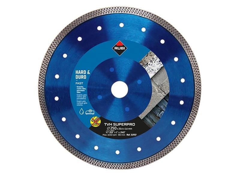RUBI TVH250 SUPERPRO Disco Diamantado 250mm para Materiais Duros