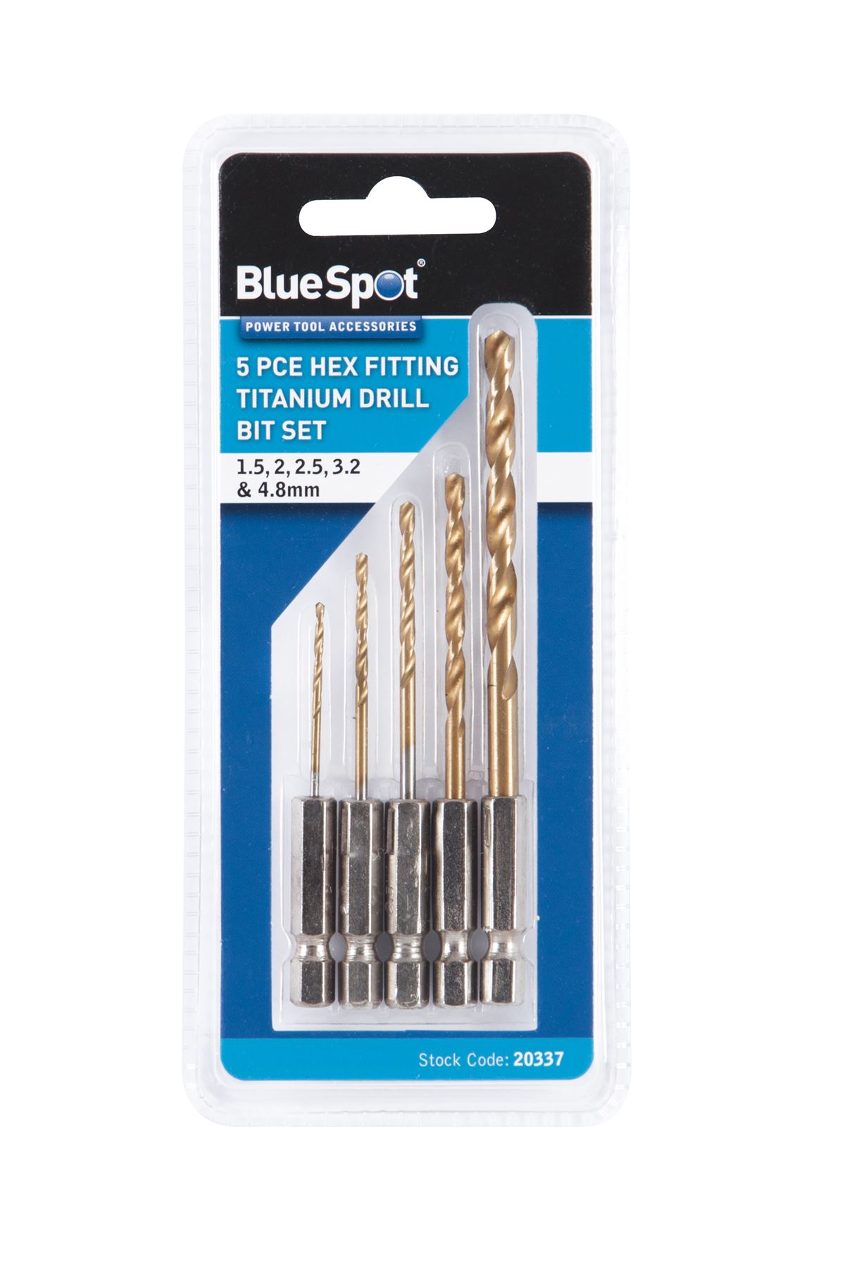 Blue Spot Tools 5-delige Titanium Boorset met Hex-aansluiting