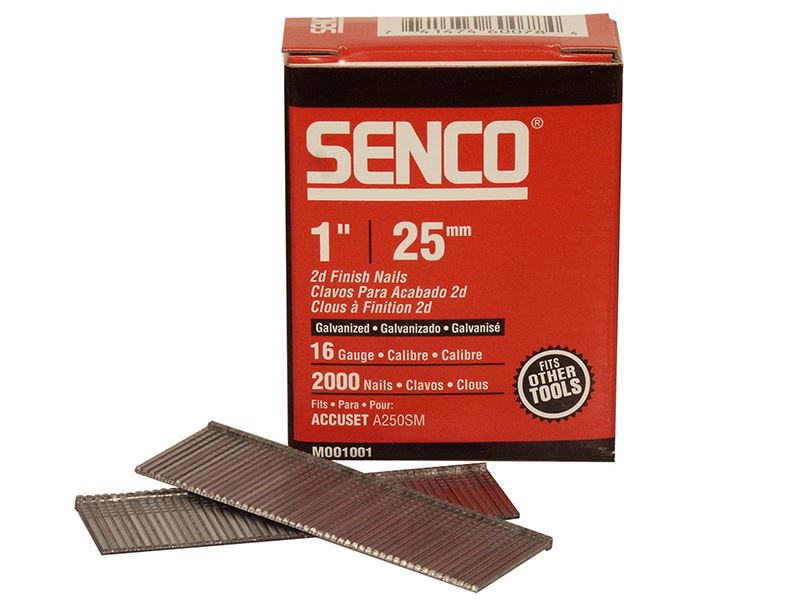 Senco Gegalvaniseerde 16G x 25mm Rechte Brad Spijkers (Verpakking van 2000)