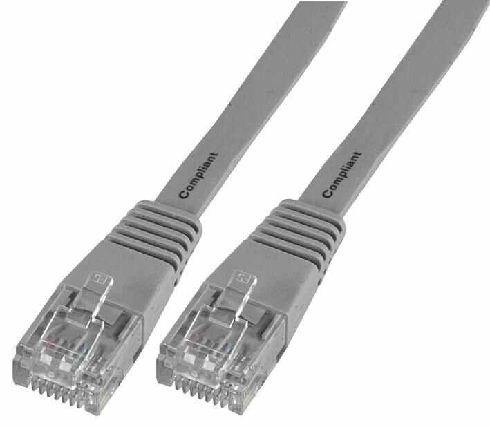 PRO SIGNAL - Kabel Ethernet Cat5e LSOH, Rata, 0.5m, Kelabu