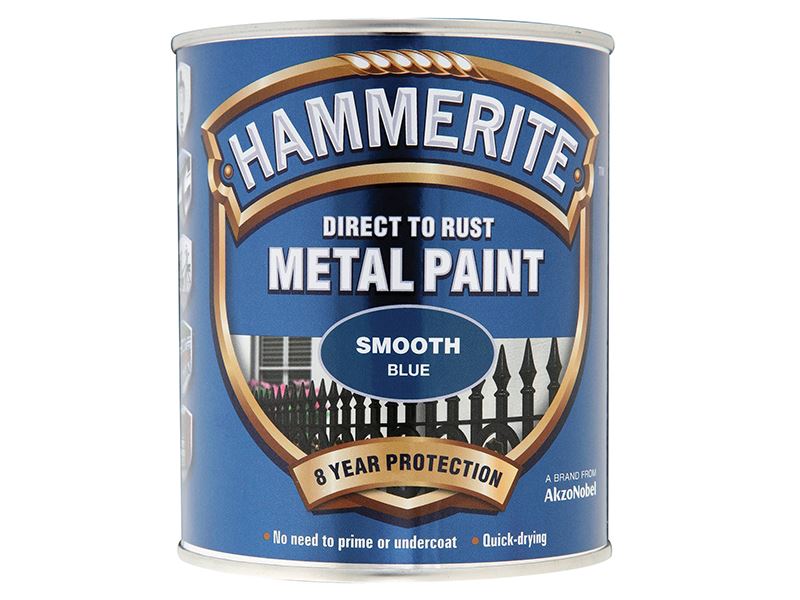 Hammerite Direct op Roest Gladde Metaalverf, Blauw, 750ml