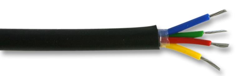 PRO ELEC - Kabel 4 Teras Tidak Bersalut 7-2-4A, 0.2mm, Hitam, 25m