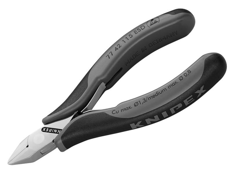 Knipex Pinces coupantes électroniques ESD, tête pointue, 115mm