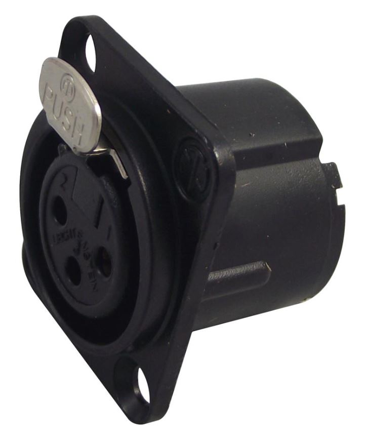 NEUTRIK 3-polige XLR-aansluiting, paneelmontage, gouden contacten
