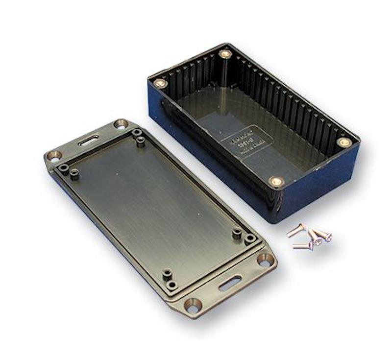 HAMMOND - Kotak Hitam ABS Tahan Api IP54 dengan Tudung Berpinggir - 150x80x46mm