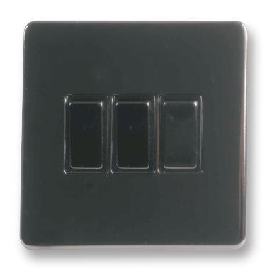 PRO ELEC 3-갱 2-웨이 조명 스위치, 블랙 니켈, 10A