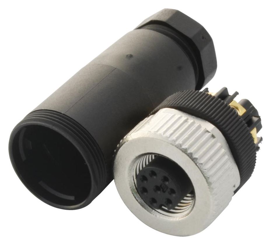 BINDER Conector Hembra M12 de 8 vías con Anillo de Bloqueo