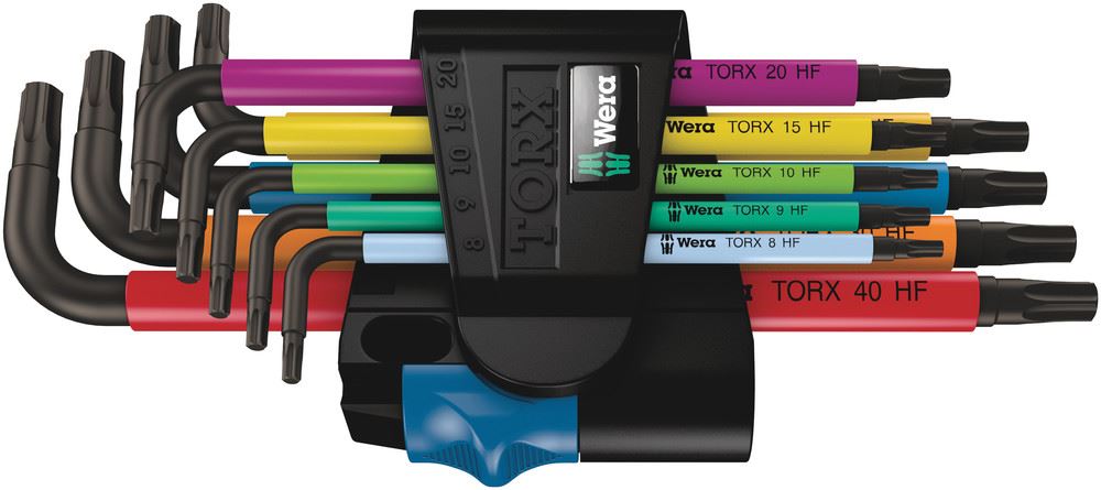 Wera 967/9 TX Multicolour HF 1 L-Key Set with Holding Function, 9-Piece