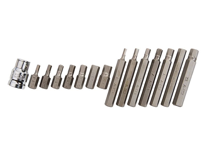 BlueSpot Tools 15-Piece Hex Bit Set, Chrome Vanadium Steel
