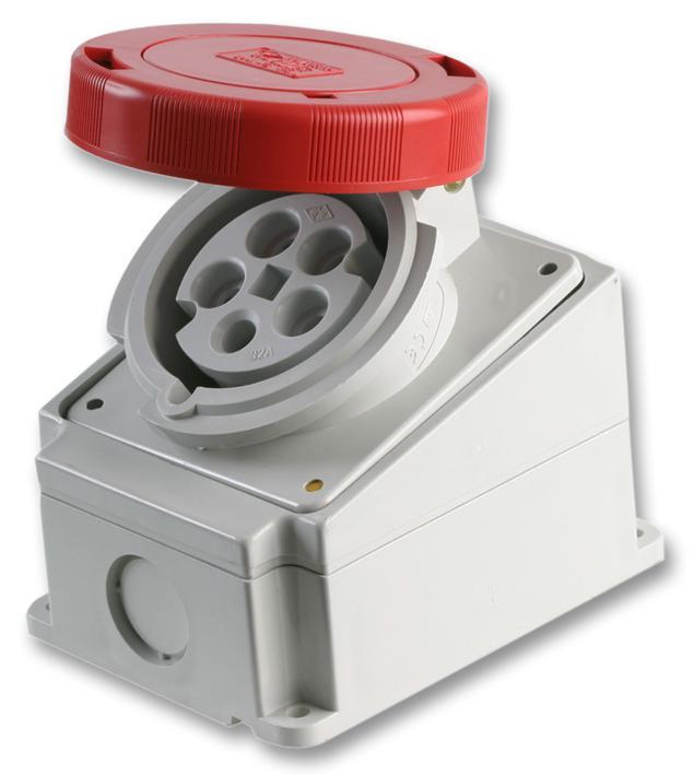 PRO POWER Povrchová zásuvka CEE 32A 415V, 3P+N+E, IP67 (červená)