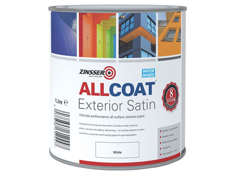 Zinsser AllCoat® Exterior Paint, White, 1 Litre