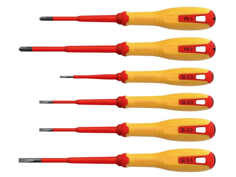 Ensemble de tournevis VDE Hultafors 6 pièces - Phillips et plats, certifiés 100