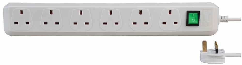 Brennenstuhl Eco-Line Prodlužovací kabel se 6 zásuvkami, 1,5m, bílý