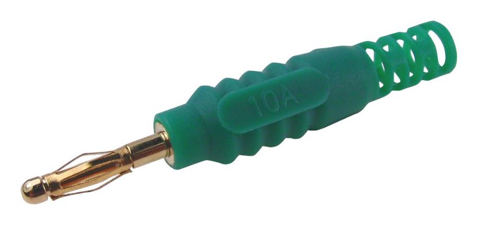 CLIFF 2mm Banana Plug, 60VDC 10A, Green, Gold Plated