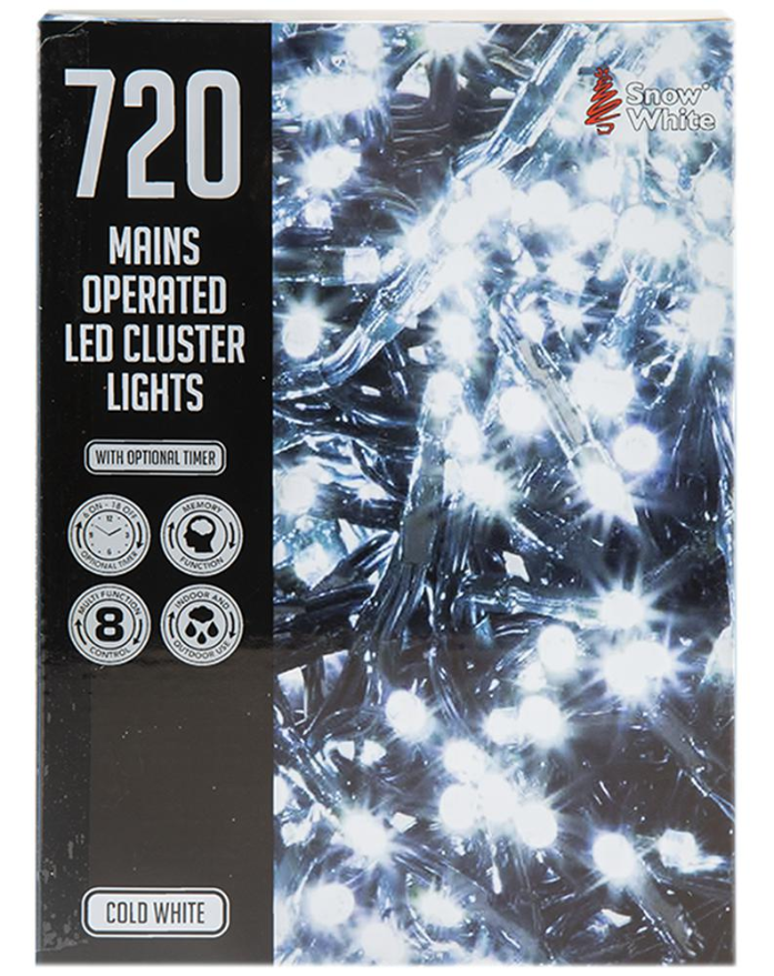 SNOW WHITE 720 LED Σύμπλεγμα Φώτων, 9m, Λευκά, Τροφοδοσία Δικτύου