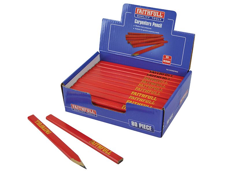 Faithfull Pensel Tukang Kayu - Merah / Sederhana (Pameran 80)