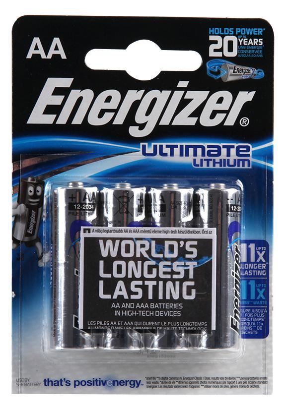 Pilhas Energizer Ultimate Lithium AA, Embalagem de 4