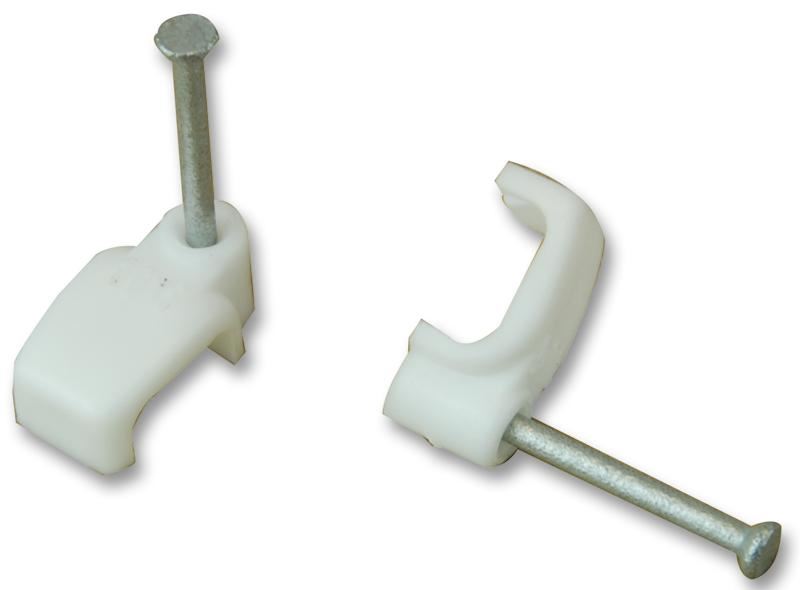 UNIFIX Flat Twin & Earth Cable Clips, 2.5mm, White, 100 Pack