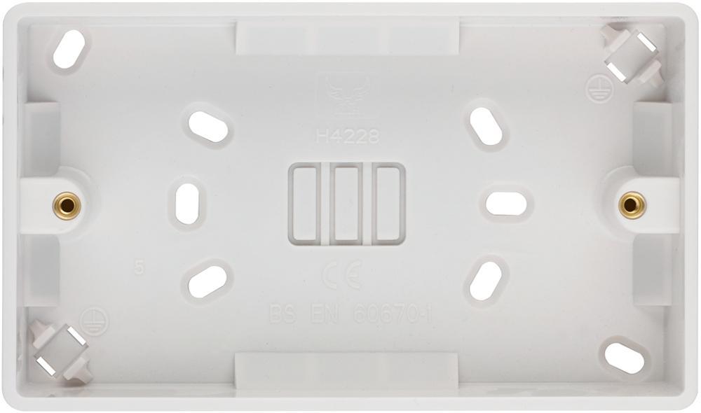 Caixa de Superfície VOLEX 2 Postos, Branca, PVC, 29mm de Profundidade