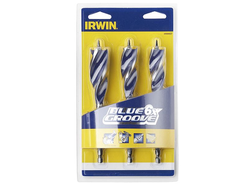 IRWIN Blue Groove 6X Houtboorset, 3-delige set