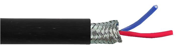 MULTICOMP PRO 7-1-2C 2-aderige afgeschermde kabel, 0.1mm², zwart, 25m