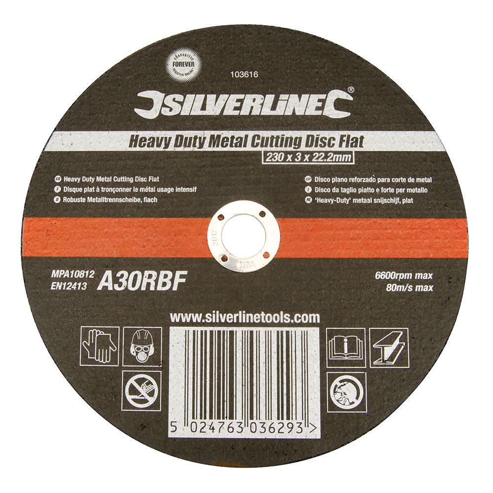 Silverline דיסק חיתוך מתכת כבד איכותי 230x3x22.23 מ''מ