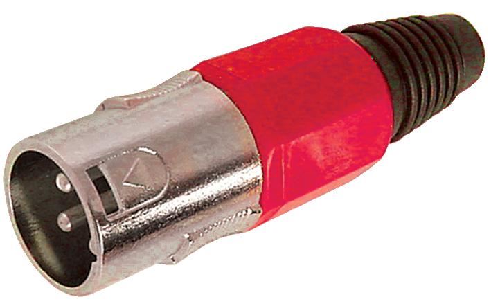 HiLo XLR Plug, 3-Pole, In-Line, Red