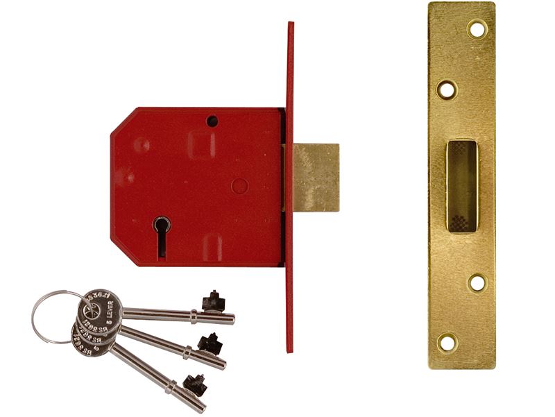 UNION 2134E 5 Lever BS Mortice Deadlock, Satin Chrome, 79.5mm