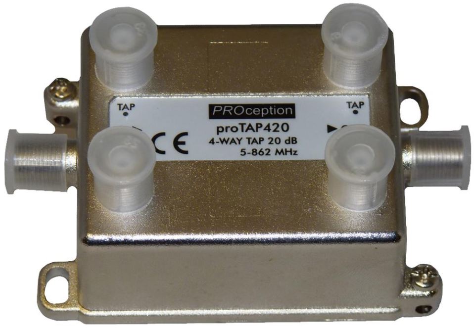 BLAKE UK 4-Way RF Network Tap, 20dB, 5-862MHz