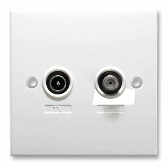 Antiference Placa de Pared UHF SAT con Blindaje para TV, FM, DAB