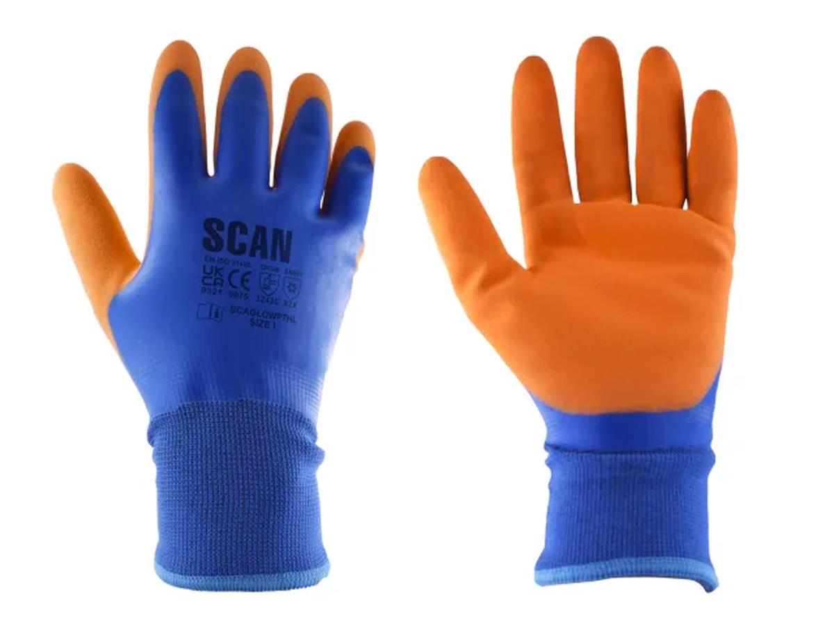 Scan Thermische Latexbeschichtete Handschuhe - Wasserdicht - M (Größe 8)