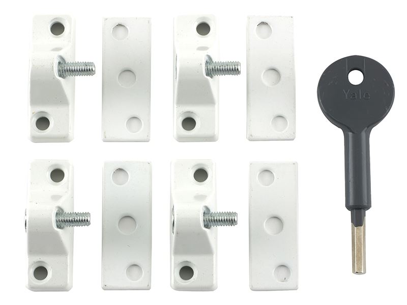 Yale 8K118 Economy Window Lock, White, Pack of 4
