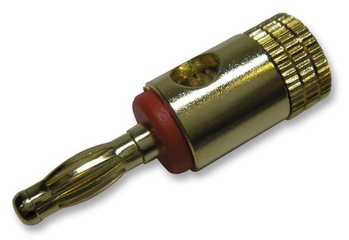 PRO SIGNAL תקע 4 מ”מ, זהב/אדום, גוף קצר
