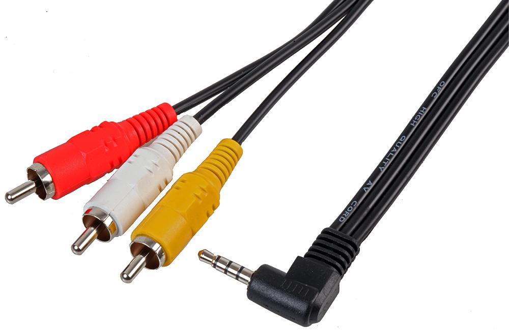 PRO SIGNAL 3.5mm 4-Pole Jack to 3x RCA Lead, 2m, Black